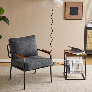 Karl Home Gray Modern Accent Chair Armchair For Living Room,Bedroom - 1 of 4