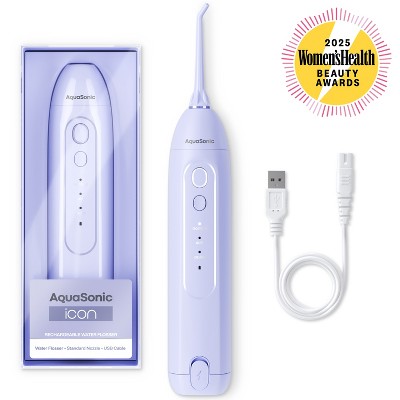 AquaSonic Icon Electric Water Flosser - Rechargeable, Included Jet Tip, Charging Cord, Home & Travel Use