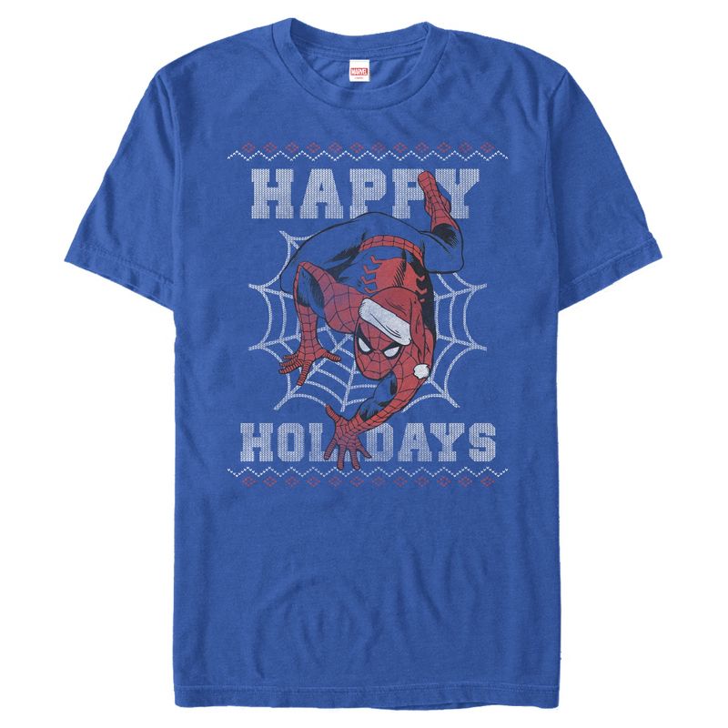 Men's Marvel Christmas Spider-Man Web T-Shirt, 1 of 5