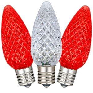 Novelty Lights C9 LED Faceted Christmas Replacement Bulbs Dimmable 25 Pack - 1 of 4
