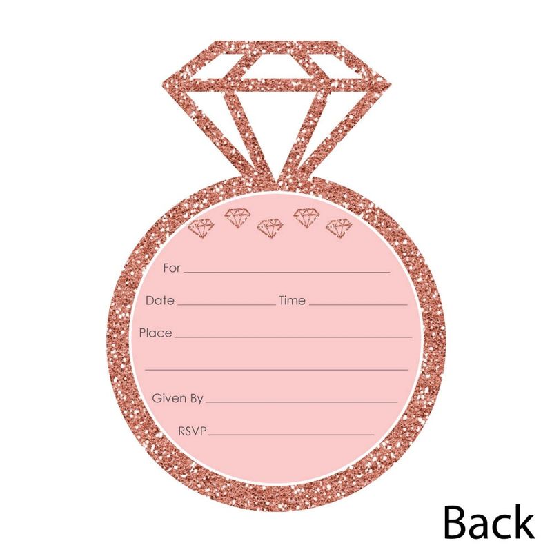 Big Dot of Happiness Bride Squad - Shaped Fill-in Invites - Rose Gold Bridal Shower or Bachelorette Party Invitation Cards with Envelopes - Set of 12, 3 of 7
