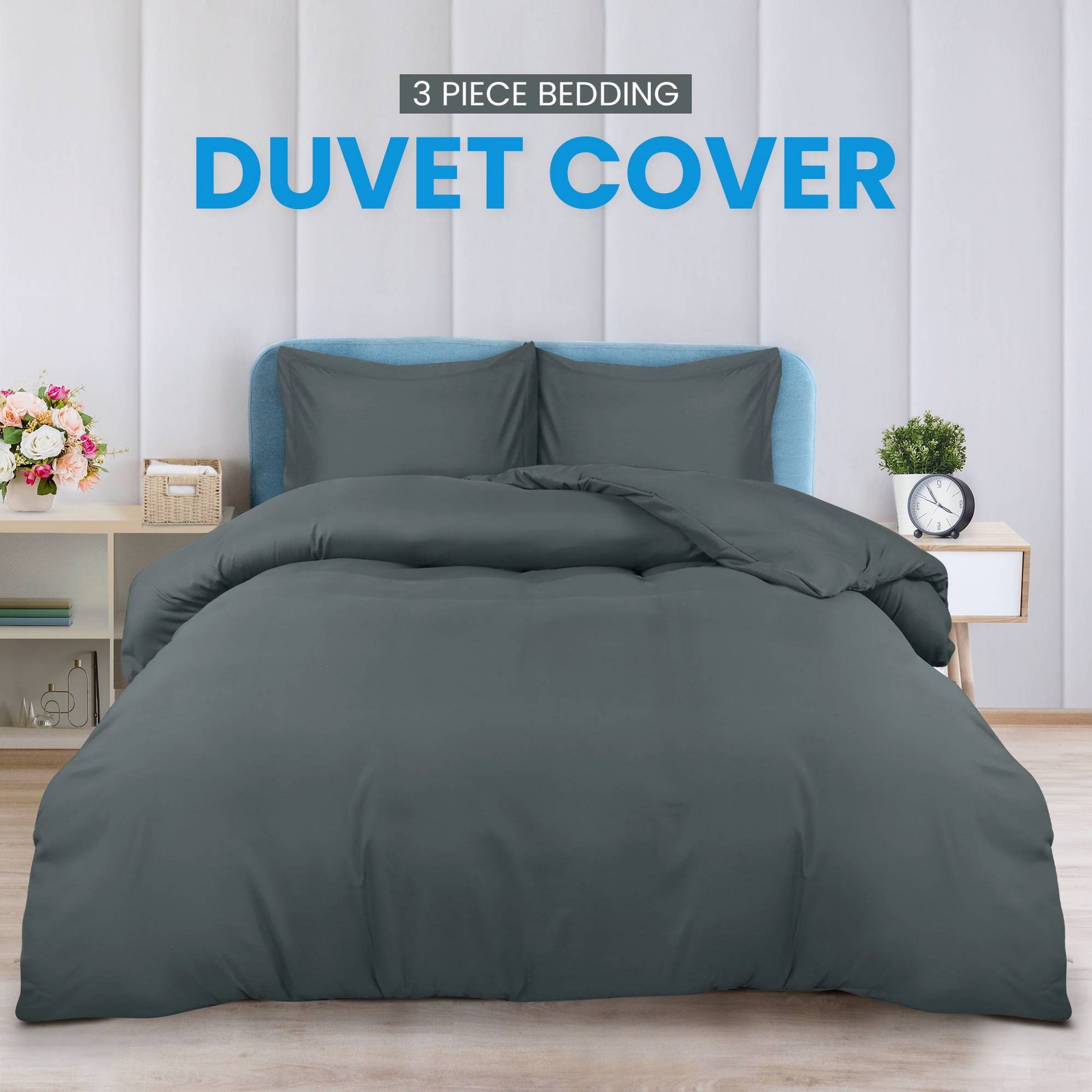 Utopia Bedding 3pc Duvet Cover with Zipper Closure