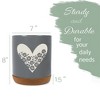 Elanze Designs Floral Heart Flowers Arrangement Love� Ceramic Cork Bottom Gray Large Capacity Utensil Holder Crock for Countertop Storage, Stylish & - 2 of 4