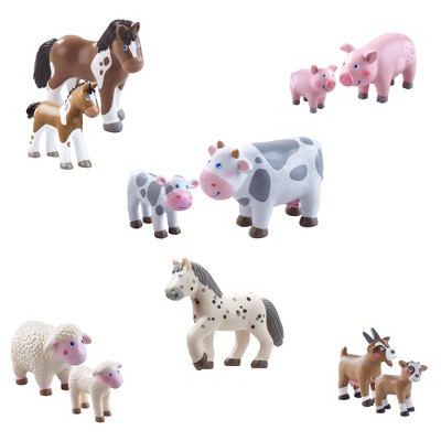 HABA Little Friends Farm Animal Bulk Playset with 11 Chunky Animals