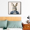 Fisfet Gallery Wrapped Canvas Wall Art - Dapper Bunny in Tailored Cobalt Blue Suit, Modern Animal Portrait Framed Print - 3 of 4