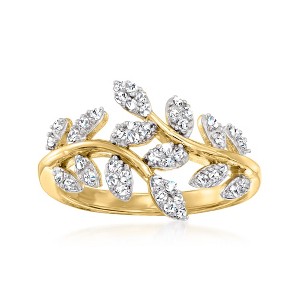 Ross-Simons 0.33 ct. t.w. Diamond Vine Ring in 18kt Gold Over Sterling - 1 of 4