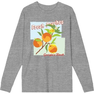 Natural World Fresh Peaches Georgia's Finest Adult Long Sleeve Tee - 1 of 2