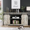 Farmhouse TV Stand, Entertainment Center for 65 Inch TV with Barn Door, Adjustable Shelve and Storage - 3 of 4