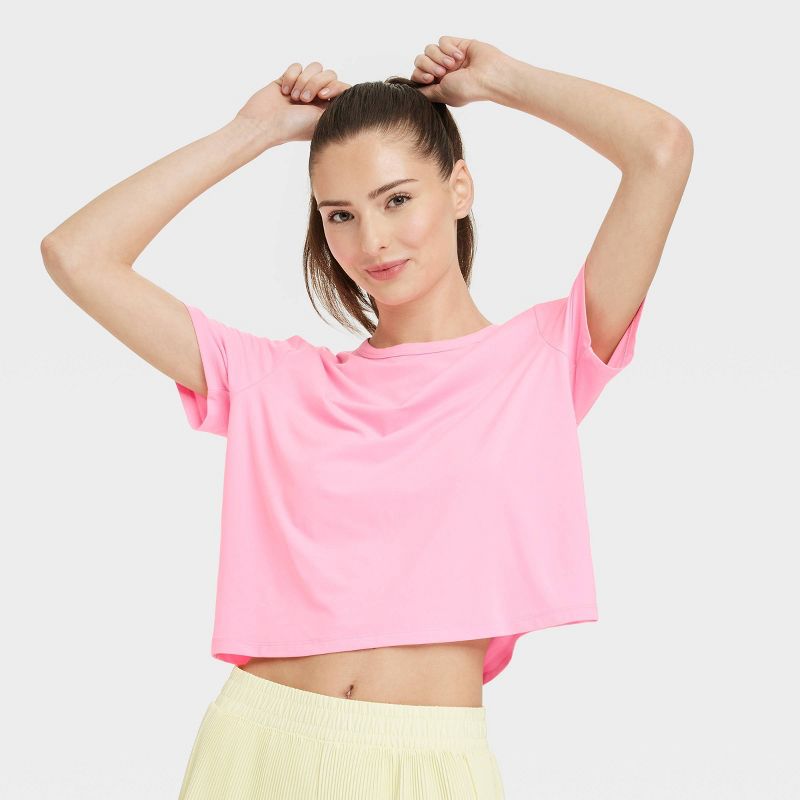 Women's Essential Crewneck Short Sleeve Top - All In Motion™, 6 of 10