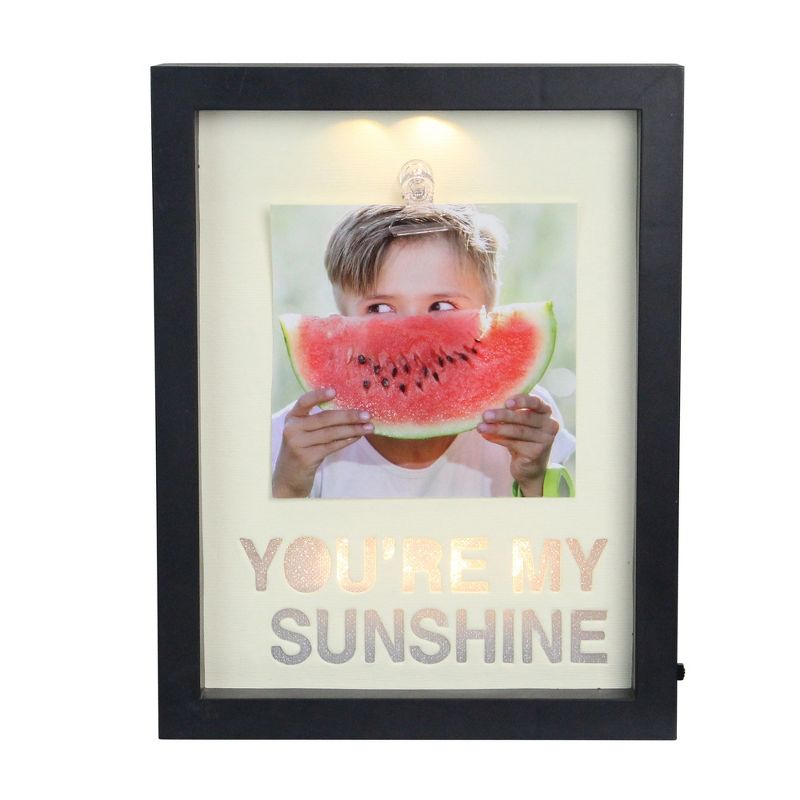Northlight LED Lighted You're My Sunshine Picture Frame with Clip - 4" x 4", 1 of 5