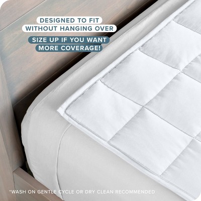 Cotton White 12 lb Queen Weighted Blanket with Glass Beads