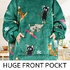 Catalonia Women's Oversized Flannel Blanket Hoodie, Cozy Warm Wearable Plush Fleece Pullover, Soft Lounge Sweatshirt for Home, Outdoor Comfort, Gift - 4 of 4