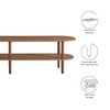 Modway Torus Oval TV Stand with Shelves in Walnut - 69 Inch Wood Entertainment Center for Living Room - Curved Round Media Console with Open Storage - 3 of 4