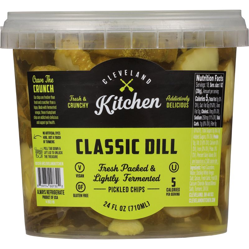 Cleveland Kitchen Classic Dill Pickle Chips - 24oz, 1 of 5