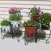 Sunnydaze Iron Metal French Lily Decorative 3-Tiered Flower Plant Stand for Indoor or Outdoor Use - 22" - Black - 2pk - 4 of 4