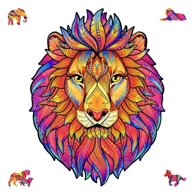 Unidragon Mysterious Lion 106 Piece Shaped Wooden Jigsaw Puzzle