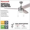 Honeywell Ceiling Fans Berryhill Modern 48 Inch Ceiling Fan with Light, LED Fan with Pull Chain, Indoor Fan, 3 Contemporary Blades, Brushed Nickel - 4 of 4