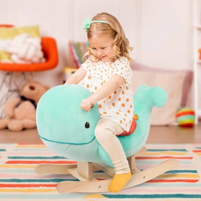 Kids Rocking Horse Plush Pony Rocker Baby Ride On Toy Play Dolphin w/ Sound 