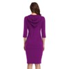 Women Long Sleeve Hooded Sweatshirt Midi Dress - 2 of 4