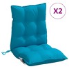 vidaXL Lowback Chair Cushions 2 pcs Light Blue Oxford Fabric - 2 of 4