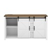 55" Farmhouse Sideboard Buffet Cabinet with Sliding Barn Doors, Storage Cabinet for Dining Room, Kitchen or Living Room-Panipeachy - 3 of 4