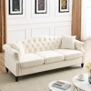 CAVINAS Upholstered Sofa Tufted Couch with Rolled Arms and Nailhead, Chesterfield Sofa, Loveseat Sofa with Pillows, Velvet Sofa for Living Room - 3 of 4