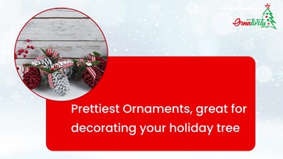 Red and White Glitter Pinecone Ornaments with Holly Leaves - Set of 10