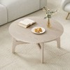 FURNIinspire Coffee Tables, Round Coffee Table with Tabletop and Cross Frame for Living Room, Hallway, White, 39.3"*39.3"*17.7" - 2 of 4