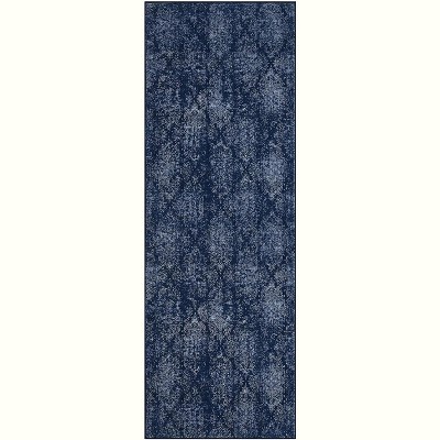 Acekool Washable Bedroom Area Rug, Non Slip Low Pile Boho Floral Carpet, Soft Foldable Small Rug for Bedside, Living Room