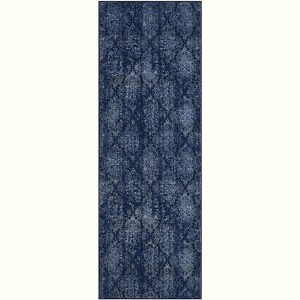 Acekool Washable Bedroom Area Rug, Non Slip Low Pile Boho Floral Carpet, Soft Foldable Small Rug for Bedside, Living Room - 1 of 4