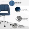 Lyngins Velvet Adjustable Height Swivel Home Office Chair with Hollow Back Design for Bedroom,Living Room,Blue - 3 of 4