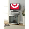 Designs2Go TV Stand for TVs up to 25" with Black Glass Storage Cabinet and Shelf - Breighton Home - 3 of 3