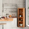 Tangkula Tall Storage Cabinet Farmhouse Freestanding Floor Cabinet w/ 4 Storage Shelves - 3 of 4