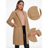 Allegra K Women's Winter Notch Lapel Mid-Long Single-Breasted Overcoat Pea Coats - 2 of 4