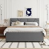 KTMBDW Full/Queen Size Upholstered Platform Bed with Brick Pattern Headboard and Twin Size XL Size Trundle&2 Drawers, No Box Spring Needed - 2 of 4