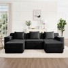 AENKYO 117.3" Modular Corduroy Modular Sectional Sofa with 2 Ottomans, Boneless Sectional Deep Seat Sofa with Throw Pillows, No-Assembly - 3 of 4