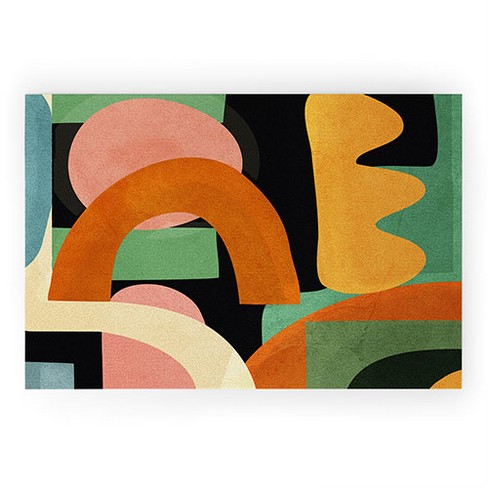 Nadja Minimalist Abstract Leaves 1 Small Welcome Mat - society6