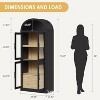 Arched Pantry Cabinet with Doors 71.4in Tall Wood Bookcase with 2 Drawers Farmhouse Kitchen Cupboard Modern Display Storage Cabinet - 2 of 4
