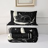 Hachikiko Black Cat on Moon Star 3D Print Comforter Set,Cute Kids Toddlers Bedding Room Decor - 4 of 4