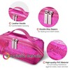 Byootique Portable Makeup Bag Zippered Water-resistant Organizer PVC Open Flat Travel Toiletry Organizer Travel Daily Use, Pink/ - 4 of 4