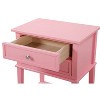 HomeStock Pink Nightstand 28x22x16 Vibrant Bedside Table with Open Shelf Storage, Sleek Modern Style for Bedroom or Guest Room - 4 of 4
