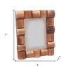 HomeRoots 5" x 7" Brown Geometric Solid Wood Tabletop Picture Frame with Mat - 3 of 4