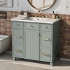 Whisen 36 in.  Bathroom Storage Cabinet Bathroom Vanity with Resin Sink, Soft Closing Door and Drawer - 3 of 4