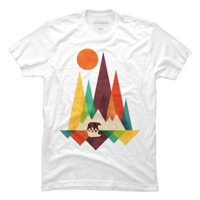 Men's Design By Humans Mountain Bear By radiomode T-Shirt
