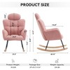 Modern Nursery Rocking Glider Chair with Teddy Fabric Upholstery Padded Seat High Backrest and Pillow - 4 of 4