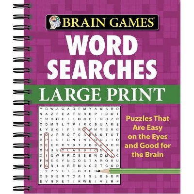 Brain Games - Word Searches - Large Print (Purple) - by  Publications International Ltd & Brain Games (Spiral Bound)