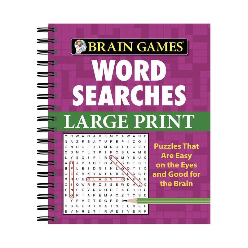 Brain Games - Word Searches - Large Print (Purple) - by  Publications International Ltd & Brain Games (Spiral Bound), 1 of 2