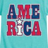 Girls' - Instant Message - America Red White and Blue Stacked Fitted Short Sleeve Graphic T-Shirt - 2 of 4