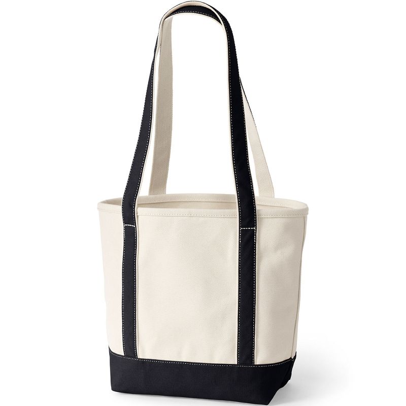 Lands' End Open Top Long Handle Canvas Tote Bag, 3 of 6