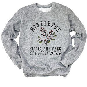 Simply Sage Market Women's Graphic Sweatshirt Mistletoe Kisses Are Free - 1 of 4